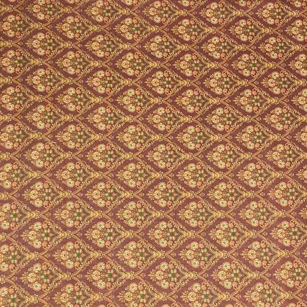 Pound A Metre 3 Metres 3 Metres Printed Cashmere Effect Crepe Fabric- 45" Wide (Brown)