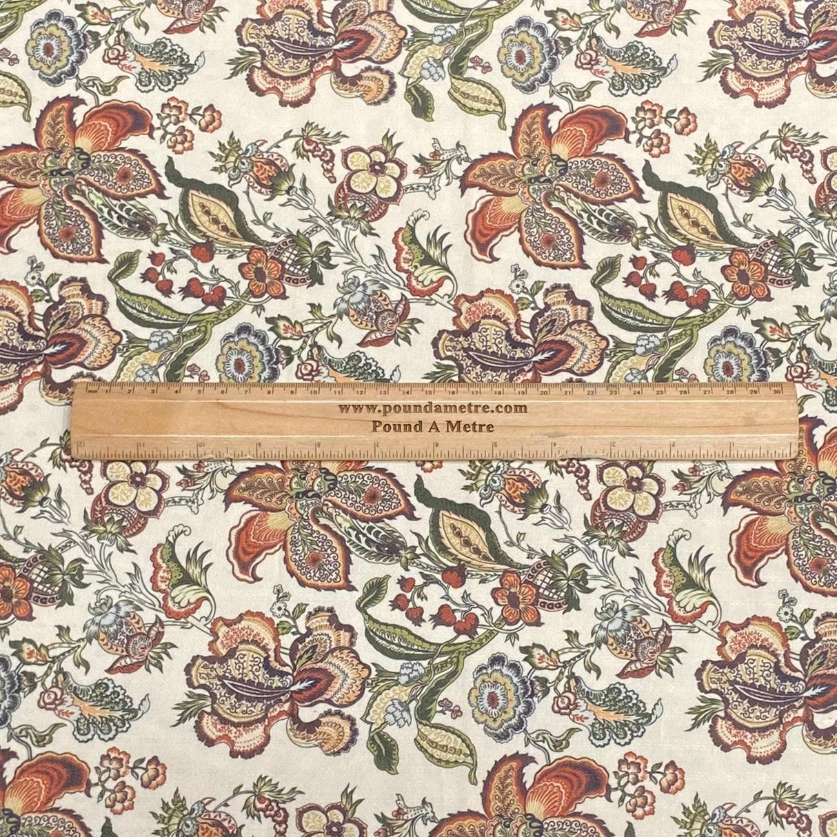 Pound A Metre 3 Metres 3 Metres Printed Cashmere Effect Crepe Fabric- 45" Wide (Floral)