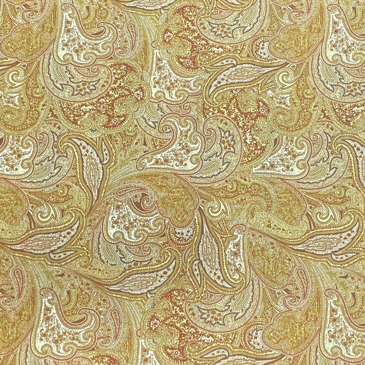 Pound A Metre 3 Metres 3 Metres Printed Cashmere Effect Crepe Fabric- 45" Wide (Gold)
