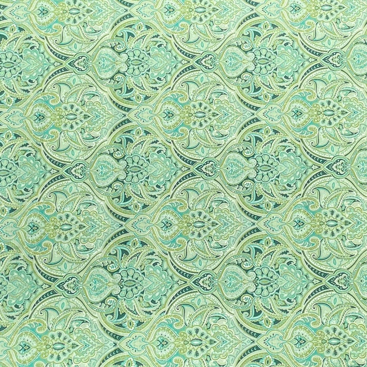 Pound A Metre 3 Metres 3 Metres Printed Cashmere Effect Crepe Fabric- 45" Wide (Mint)