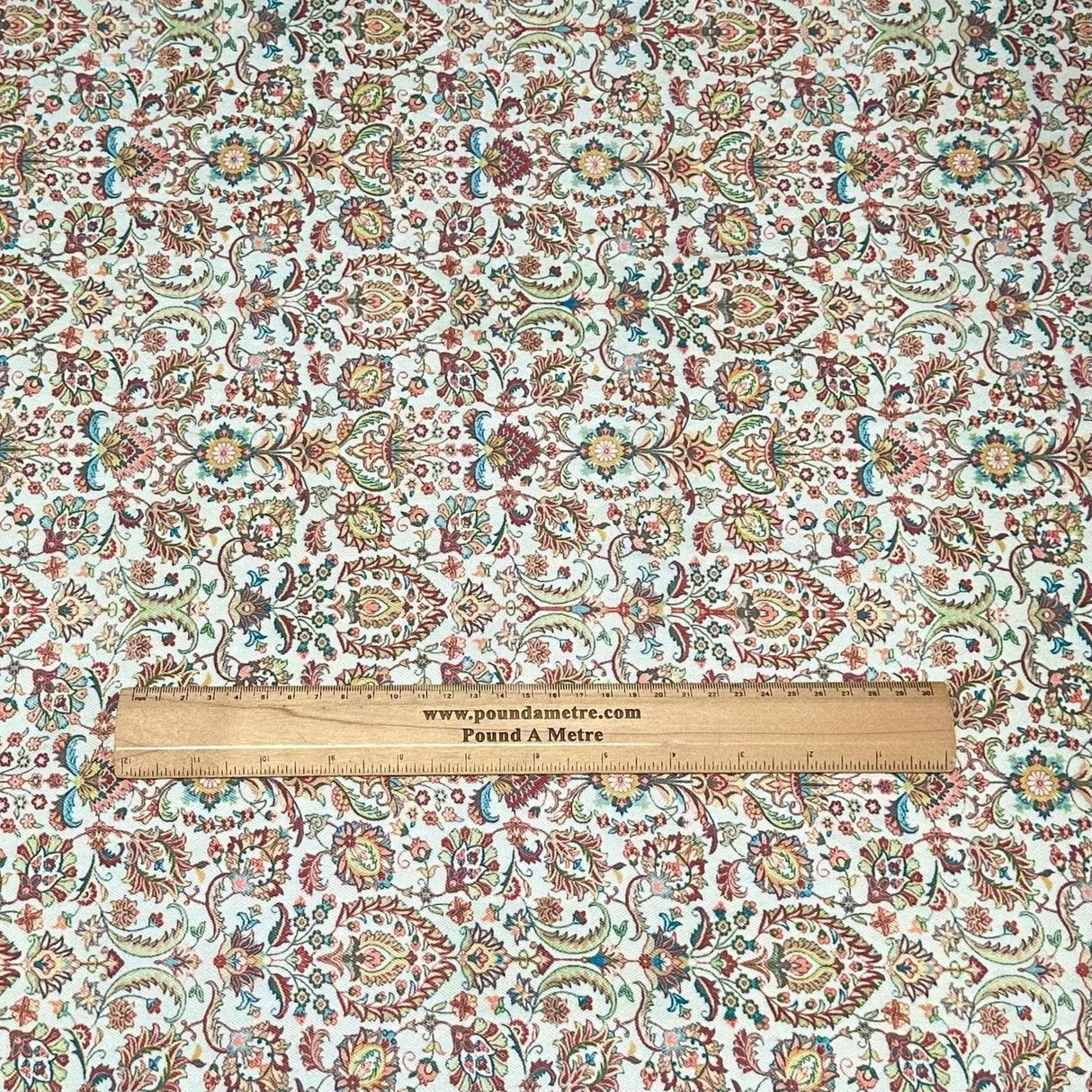 Pound A Metre 3 Metres 3 Metres Printed Cashmere Effect Crepe Fabric- 45" Wide (Minty Blue)