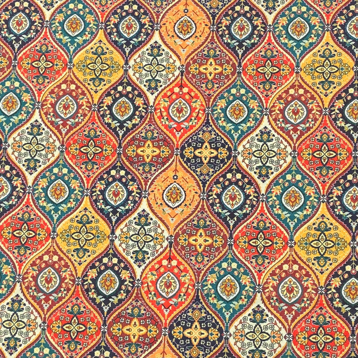 Pound A Metre 3 Metres 3 Metres Printed Cashmere Effect Crepe Fabric- 45" Wide (Multicolour)