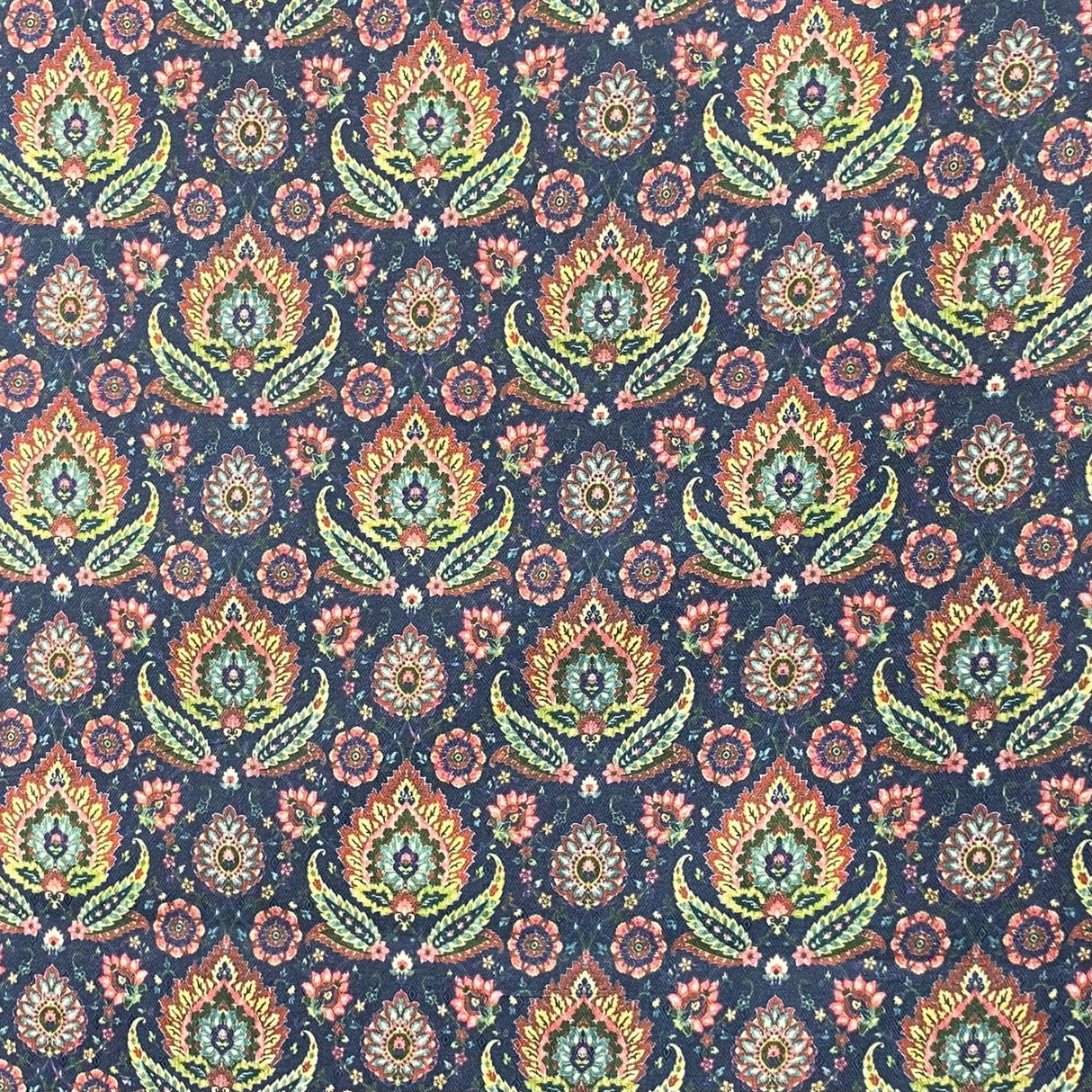 Pound A Metre 3 Metres 3 Metres Printed Cashmere Effect Crepe Fabric- 45" Wide (Navy)