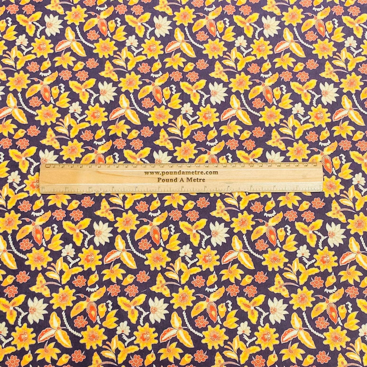 Pound A Metre 3 Metres 3 Metres Printed Cashmere Effect Crepe Fabric- 45" Wide (Orange)