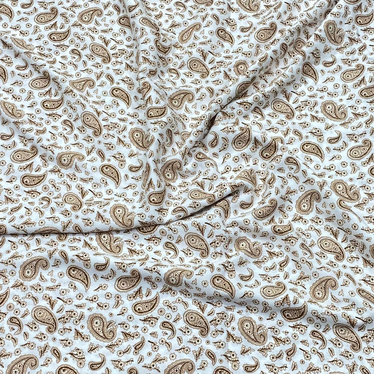 Pound A Metre 3 Metres Printed Dress Making Viscose- 55" Wide (Almond)