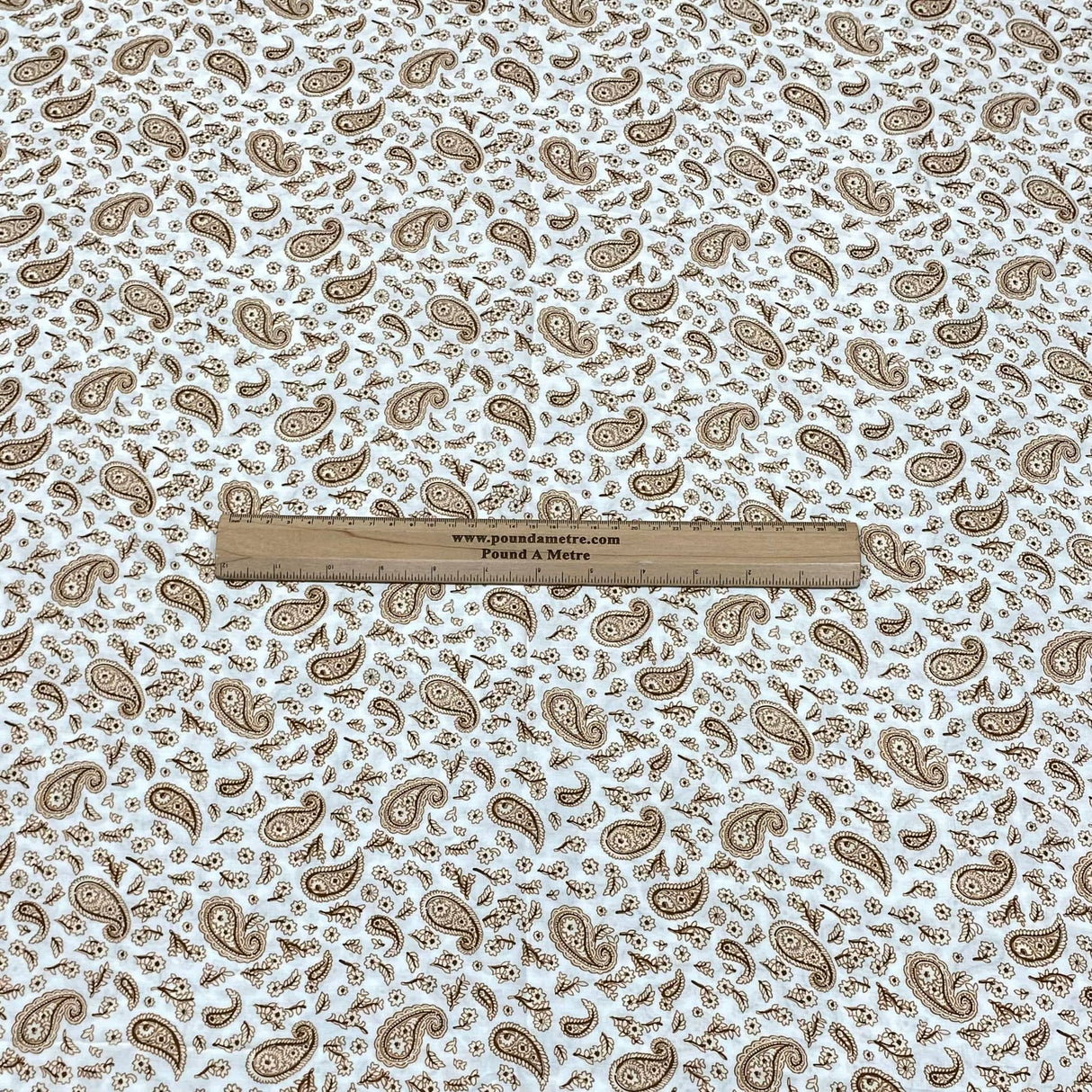 Pound A Metre 3 Metres Printed Dress Making Viscose- 55" Wide (Almond)