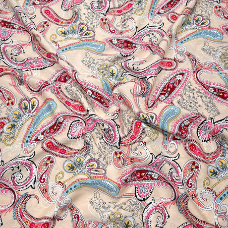 Pound A Metre 3 Metres Printed Dress Making Viscose- 55" Wide (Paisley)