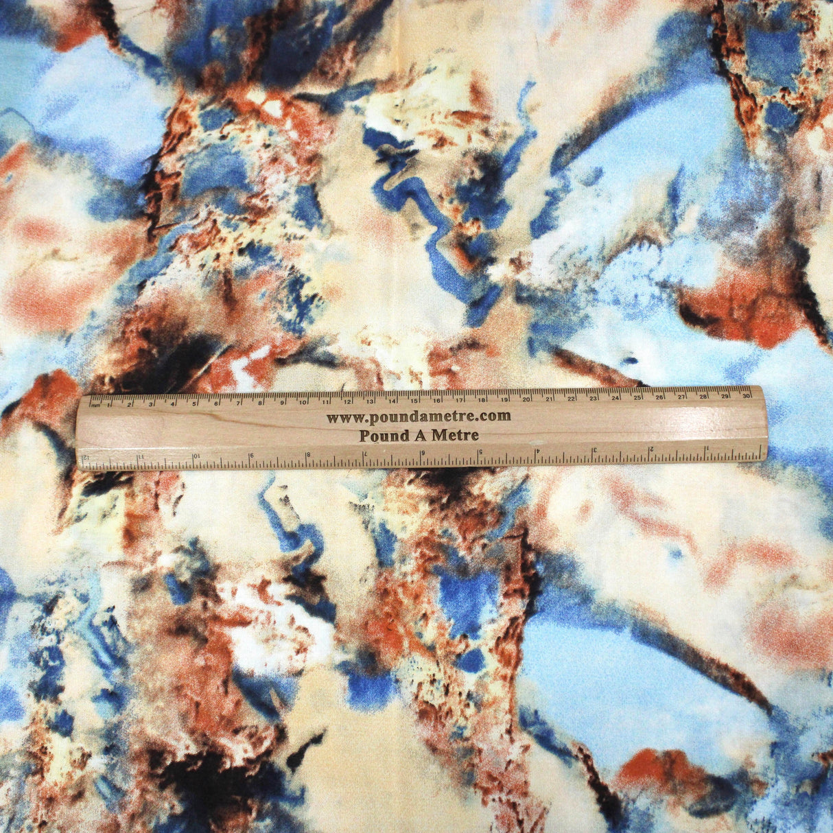 Pound A Metre 3 Metres Printed Dress Viscose- 55" Wide (Brown Tie-dye)