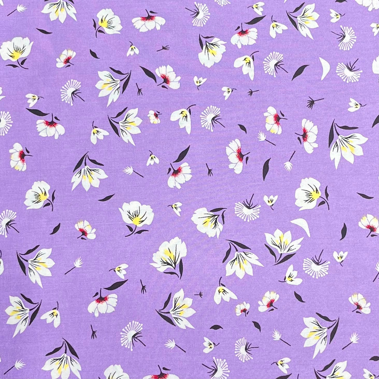Pound A Metre 3 Metres Printed Dressmaking Viscose Fabric – 55" Wide (Lilac Daisy)