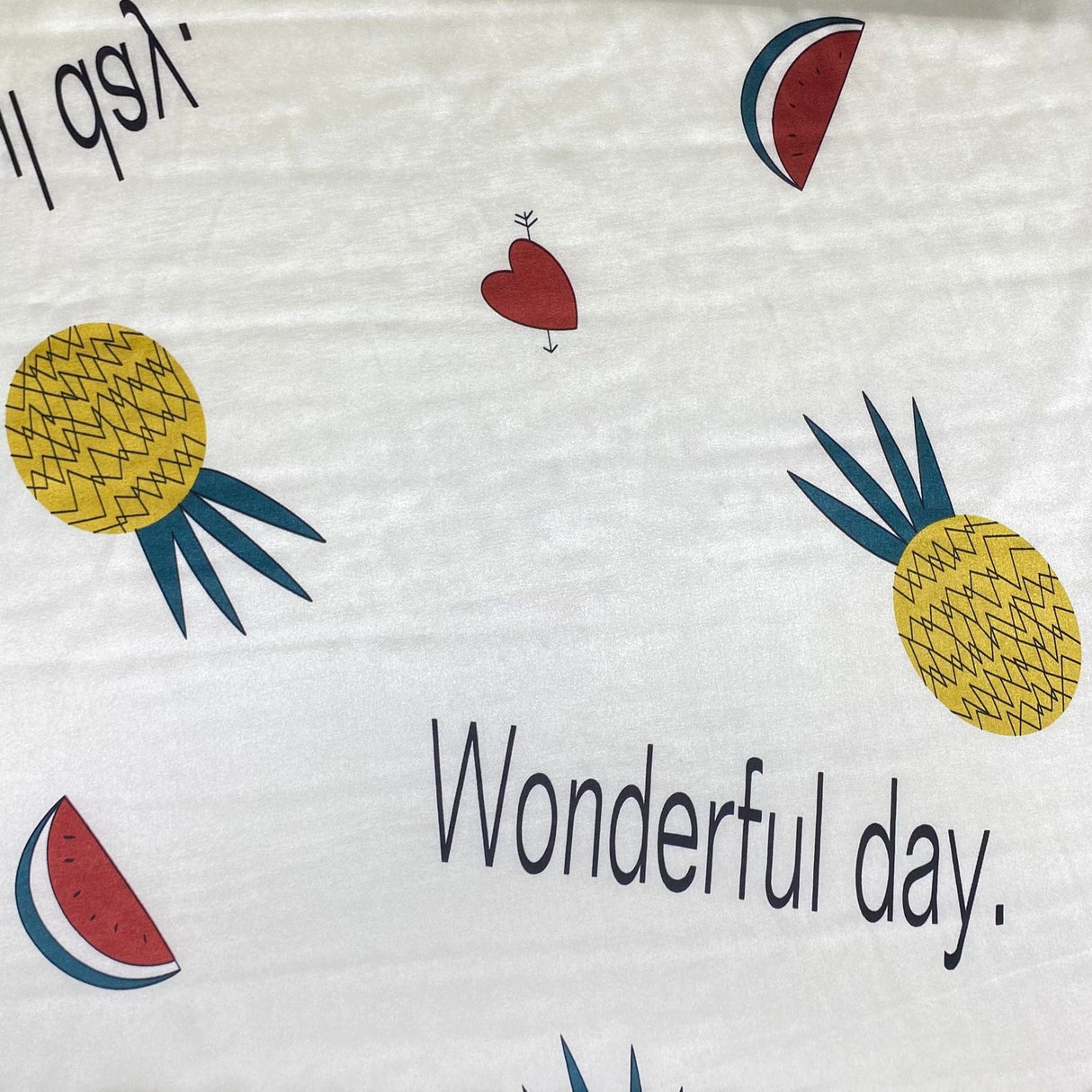 Pound A Metre 3 Metres Printed Silky Satin- 55" Wide (Pineapple)