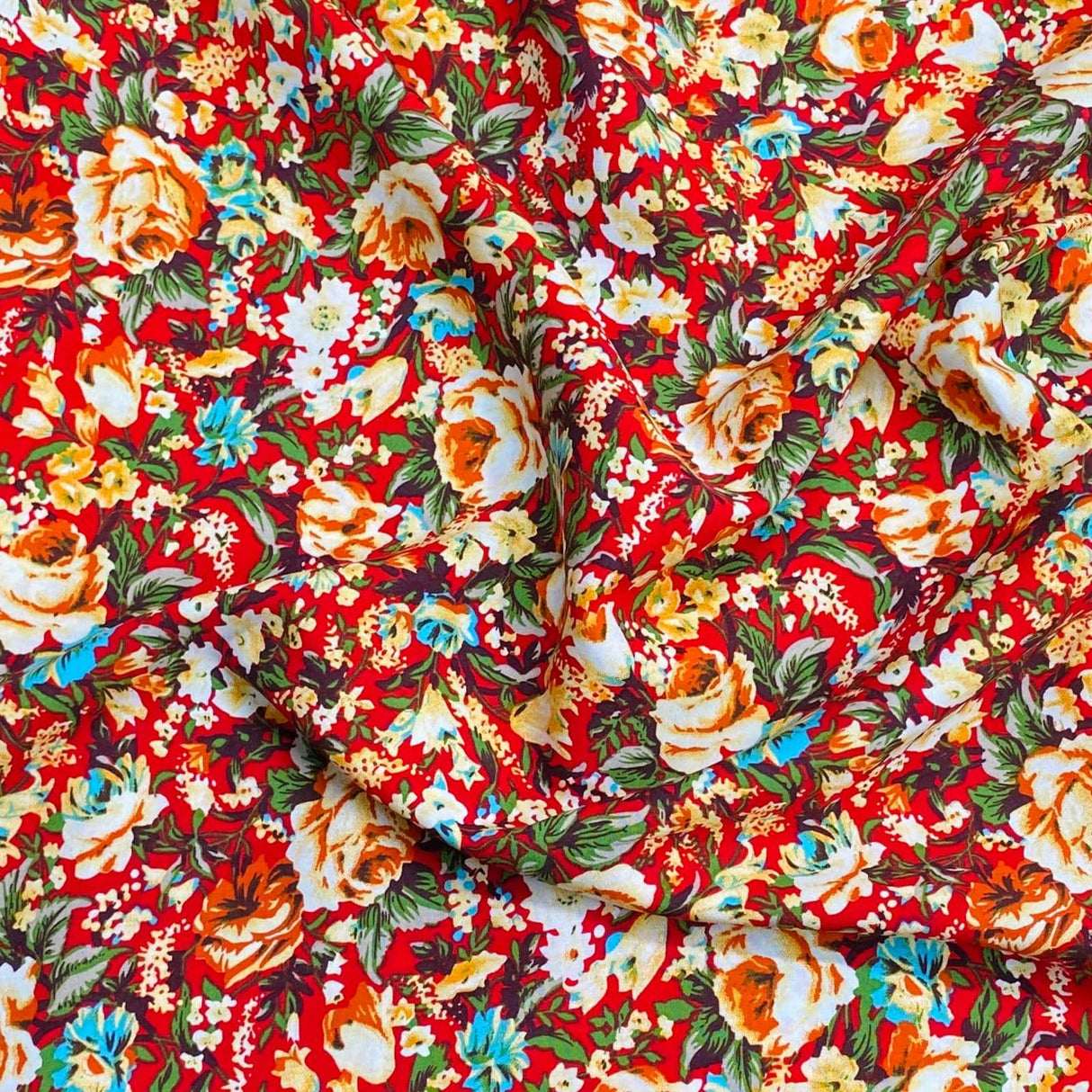 Pound A Metre 3 Metres, Printed Summer Dressmaking Viscose Fabric - 55" Wide (Bright)