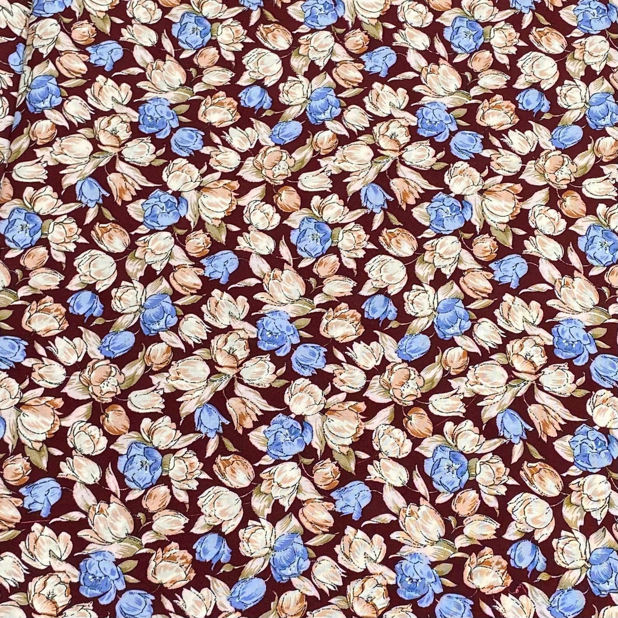 Pound A Metre 3 Metres, Printed Summer Dressmaking Viscose Fabric - 55" Wide (Brown)