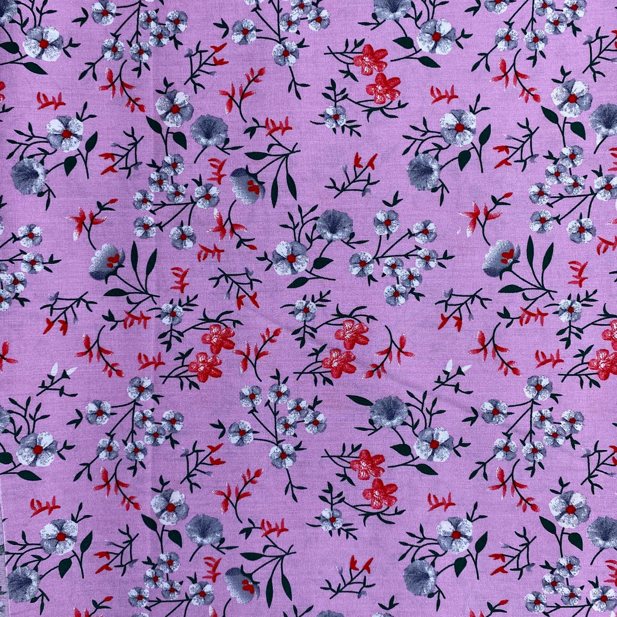 Pound A Metre 3 Metres, Printed Summer Dressmaking Viscose Fabric - 55" Wide (Lavender Bloom)