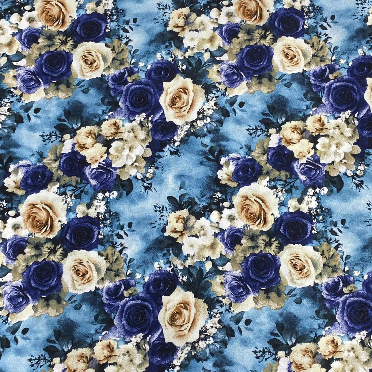 Pound A Metre 3 Metres, Printed Summer Dressmaking Viscose Fabric - 55" Wide (Viscose 15)