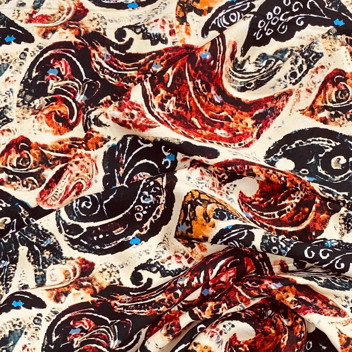 Pound A Metre 3 Metres, Printed Summer Dressmaking Viscose Fabric - 55" Wide (Viscose 22)