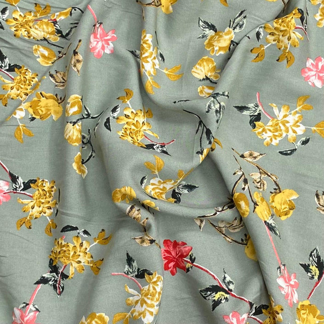 Pound A Metre 3 Metres, Printed Summer Dressmaking Viscose Fabric - 55" Wide (Viscose 34)