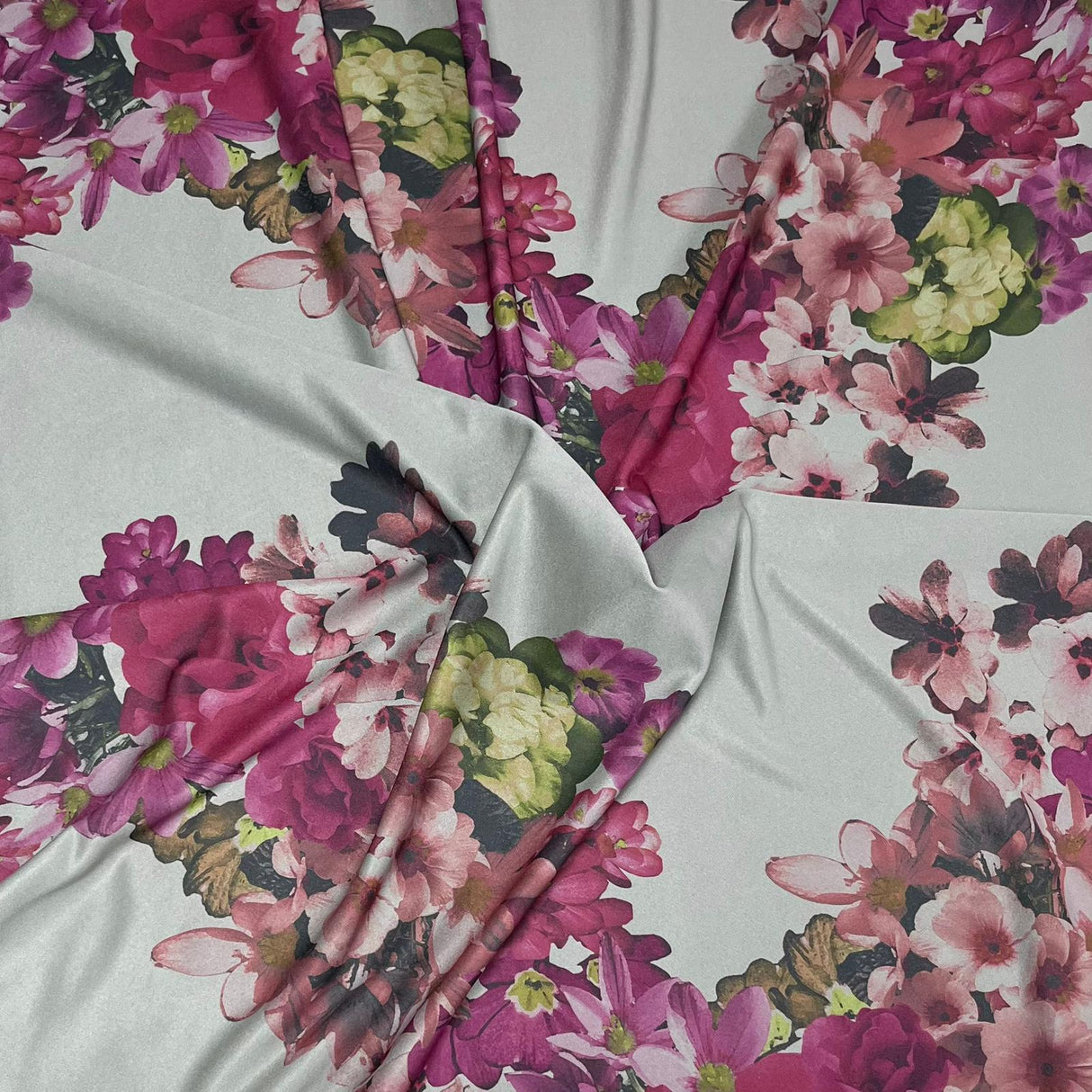Pound A Metre 3 Metres, Printed Sweatshirt Jersey 55” Wide (Olive Flower) (S1J)