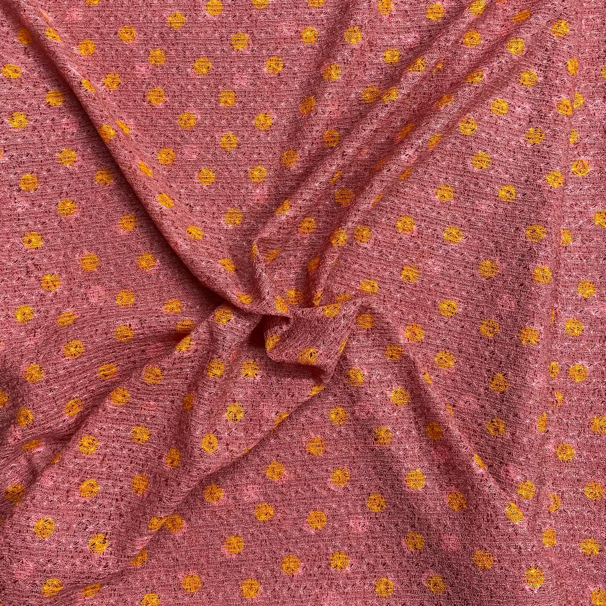 Pound A Metre 3 Metres 3 Metres Quality Printed Benjamin Knit Jersey - 55" Wide (Pink & Yellow)