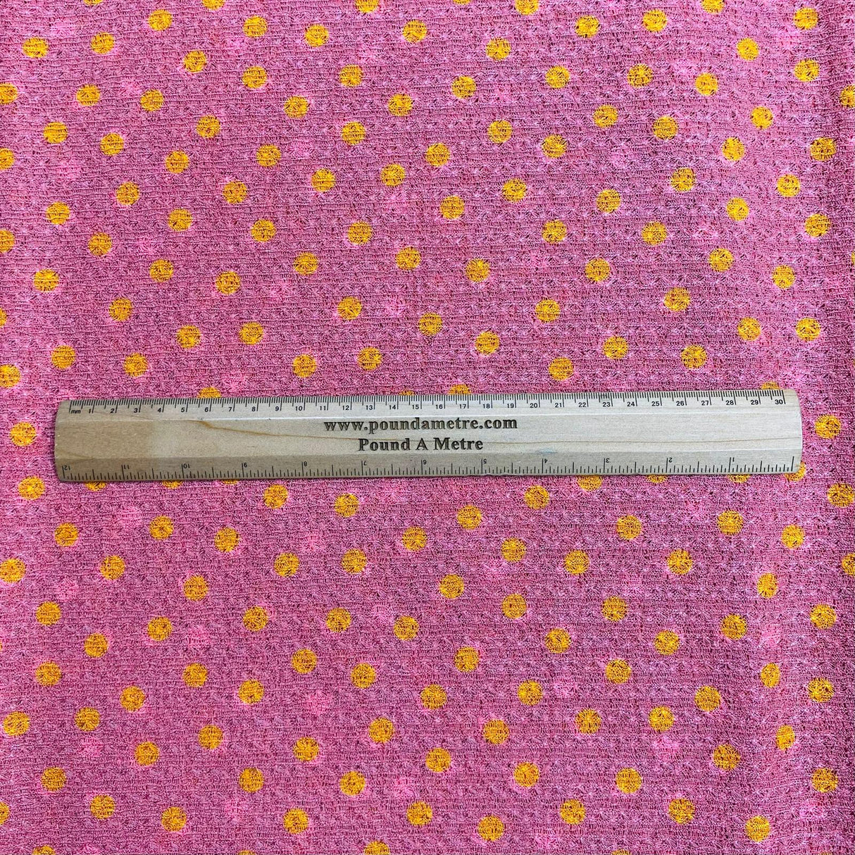 Pound A Metre 3 Metres 3 Metres Quality Printed Benjamin Knit Jersey - 55" Wide (Pink & Yellow)