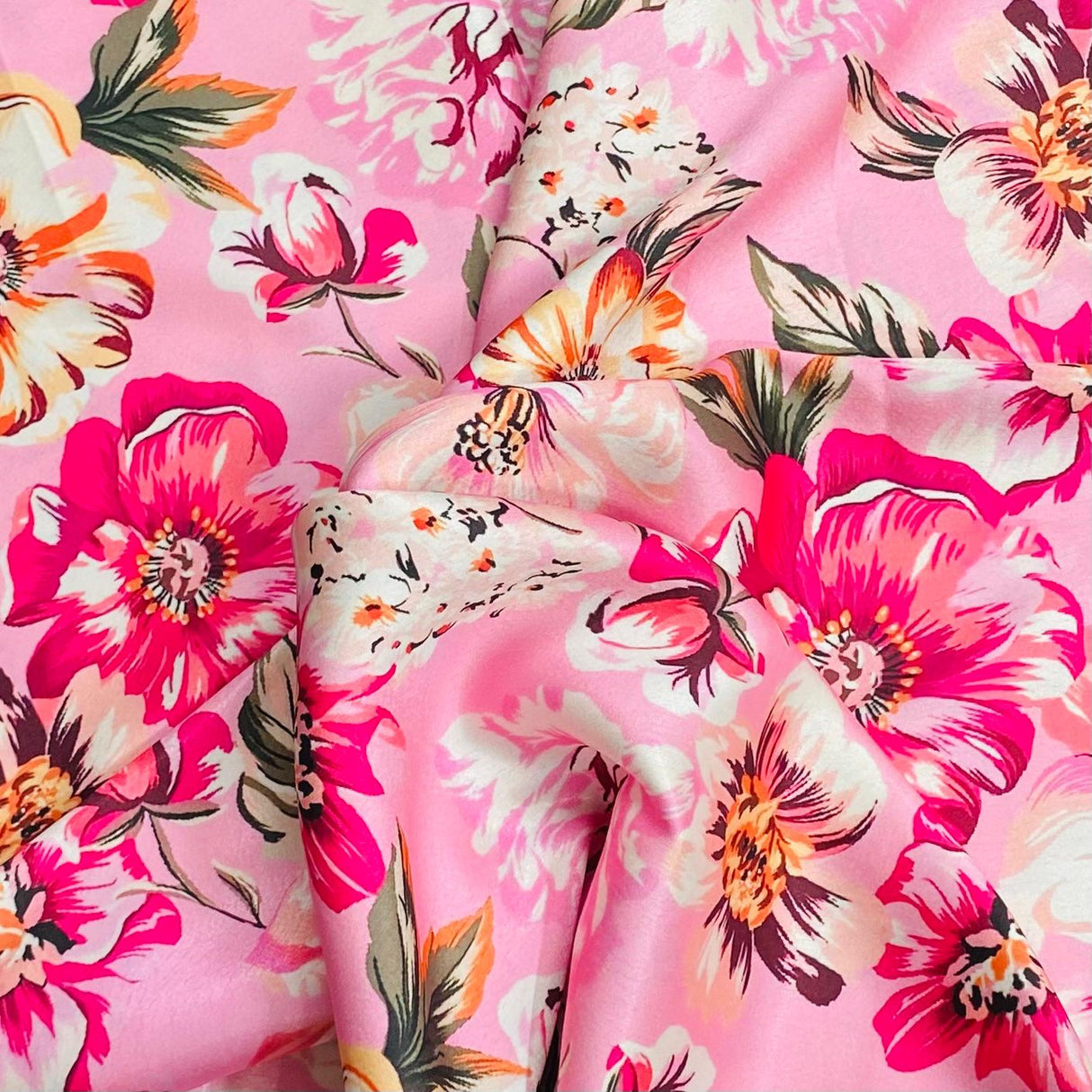 Pound A Metre 3 Metres Silky-Smooth Italian Printed Satin- 45" Wide (Summer)