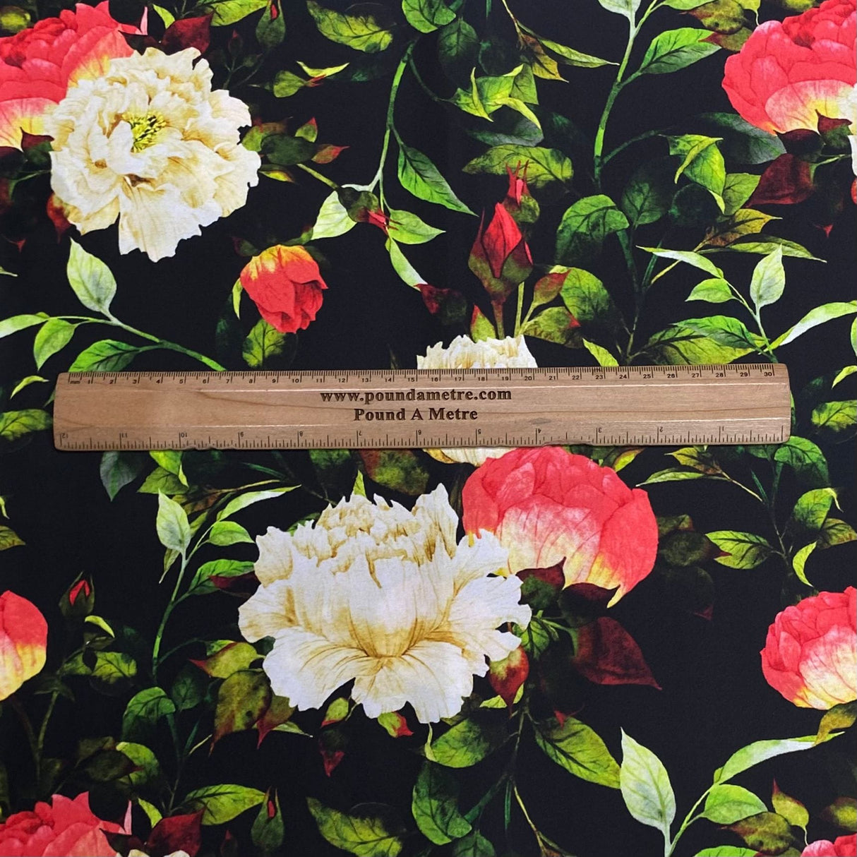 Pound A Metre 3 Metres Silky-Smooth Printed Satin- 45" Wide (Black Pot)