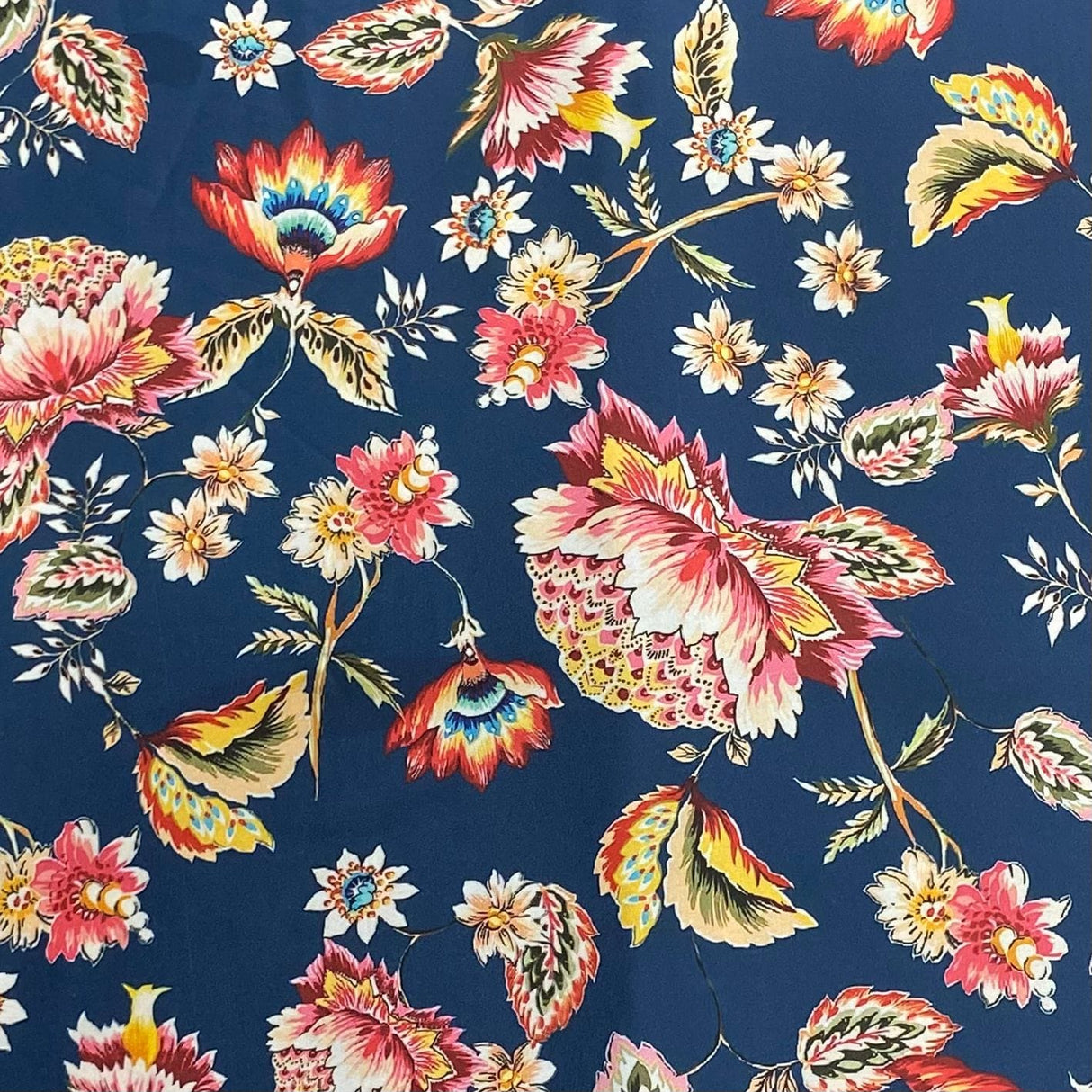 Pound A Metre 3 Metres Silky-Smooth Printed Satin- 45" Wide (Navy)