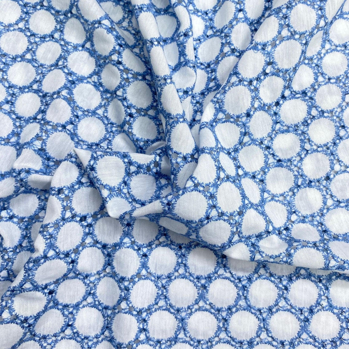 Pound A Metre 3 Metre 3 Metres Soft Embroidery Anglaise Effect Ribbed Jersey 60" (Design)