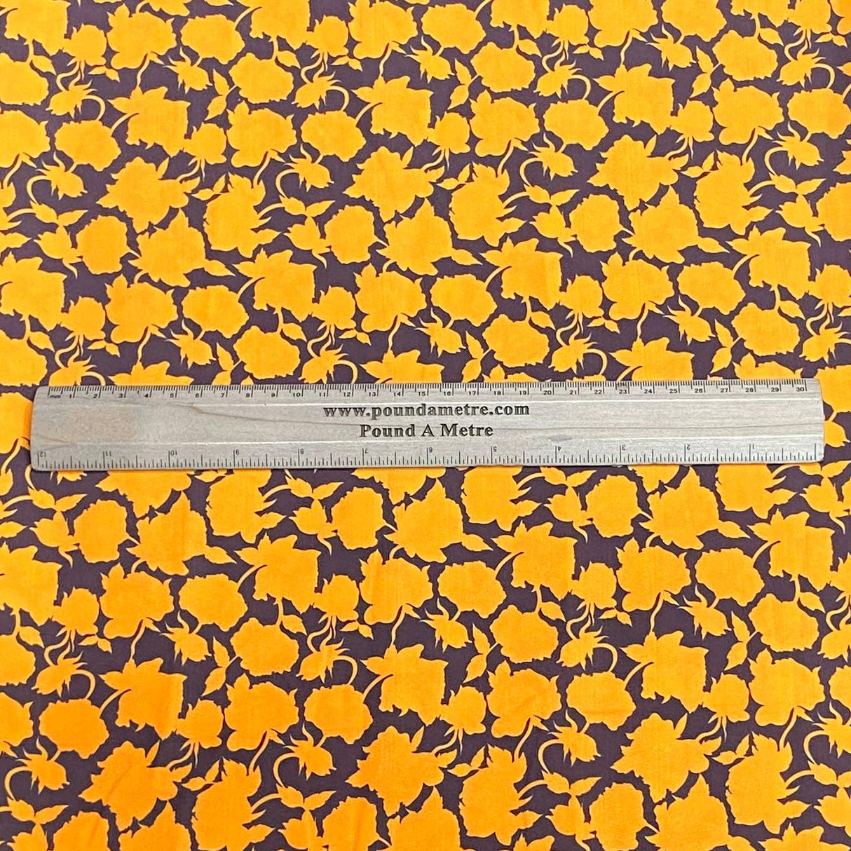 Pound A Metre 3 Metres Soft Touch Japanese Printed Crepe - 45" Wide (Black & Orange)