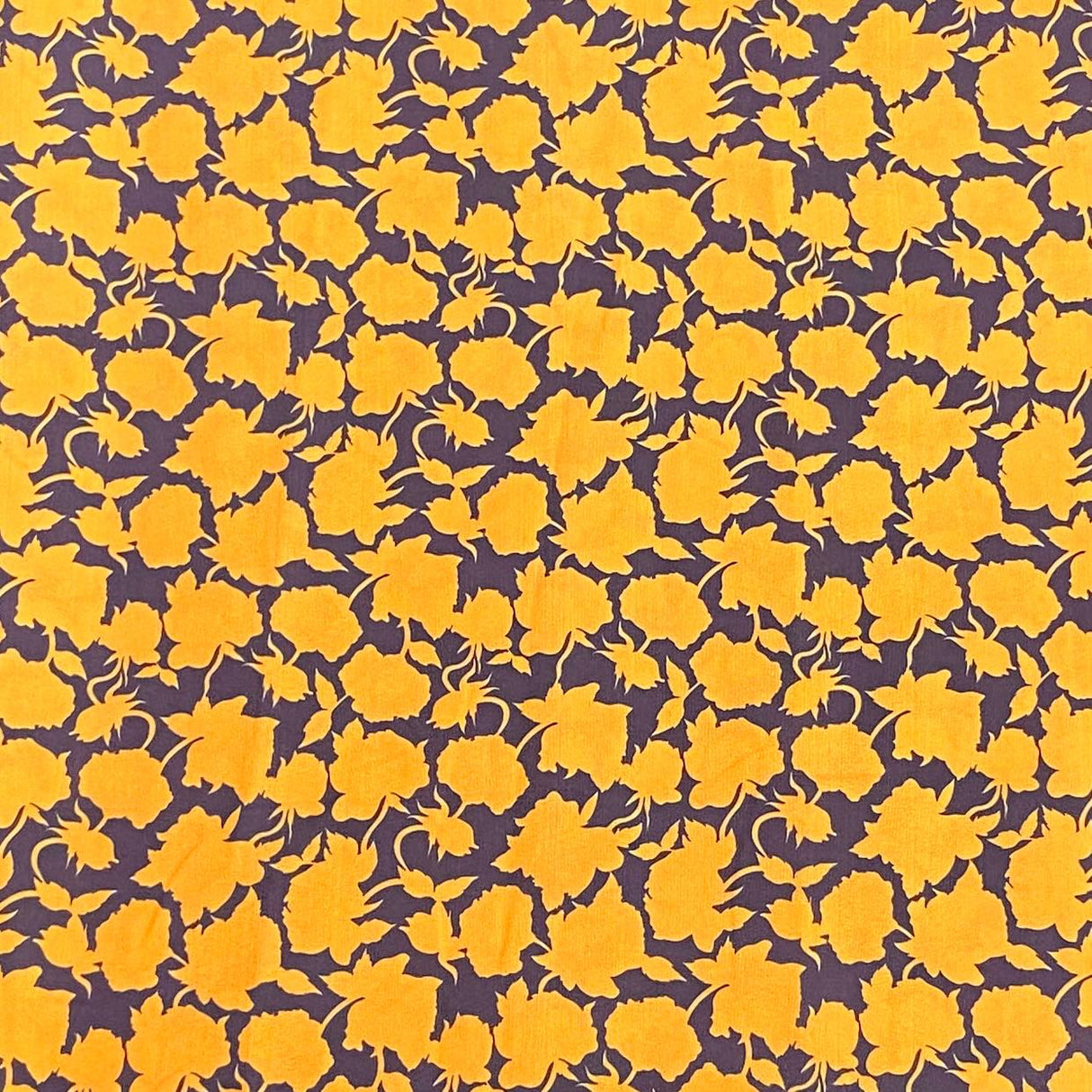 Pound A Metre 3 Metres Soft Touch Japanese Printed Crepe - 45" Wide (Black & Orange)