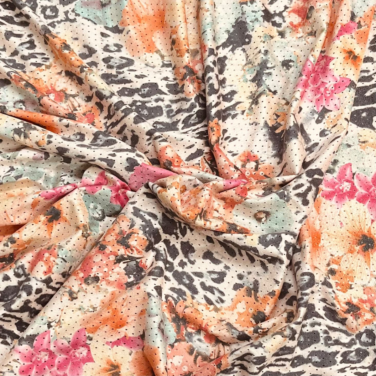 Pound A Metre 3 Metres Super Soft Luxury Embossed Suede Jersey 60" (Garden)