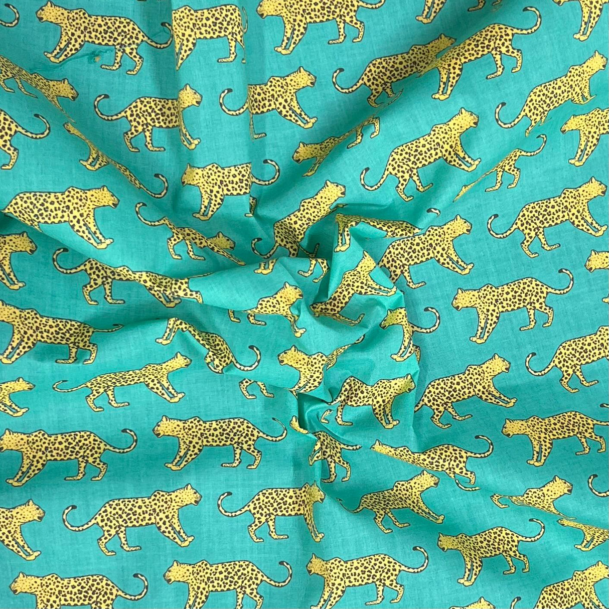 Pound A Metre 3 Metres Super Soft Printed Poly Cotton – 45" Wide (Green Cheetah)