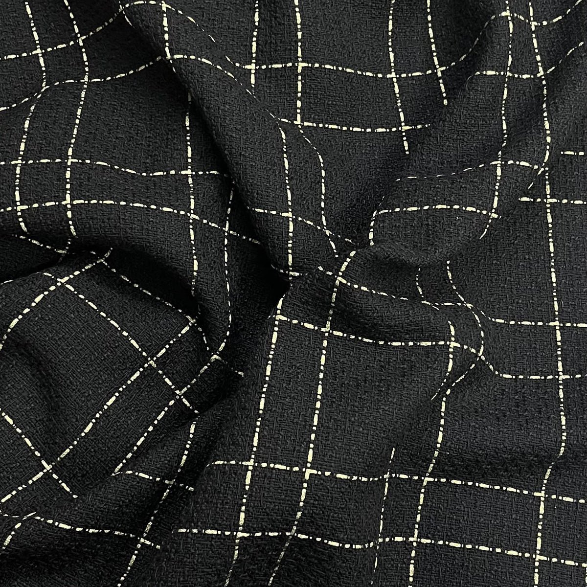 Pound A Metre 3 Metres Super Soft Printed Wool Fabric – 55'' Wide (Black & Gold)