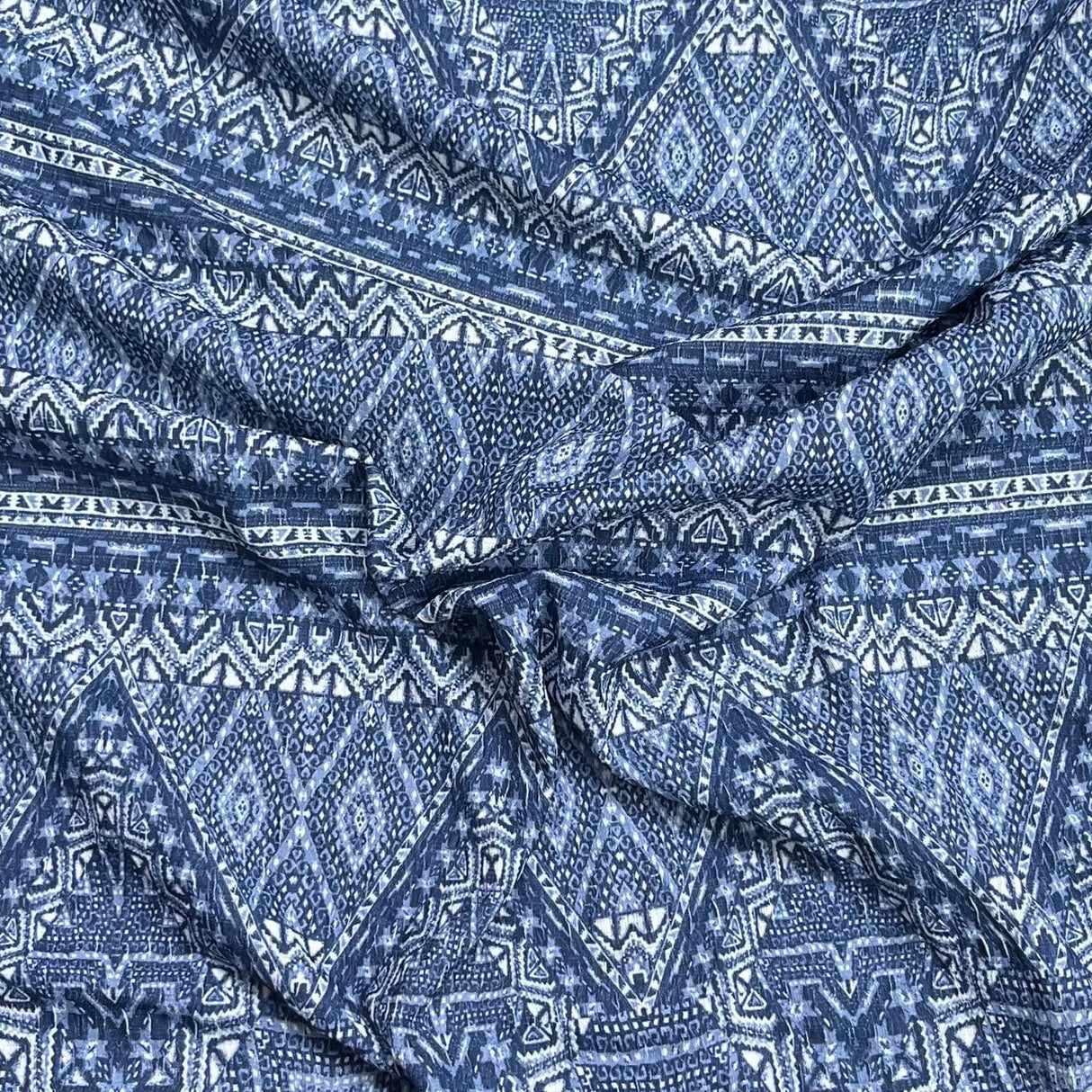 Pound A Metre 3 Metres Textured Printed Scuba Jersey- (Blue)
