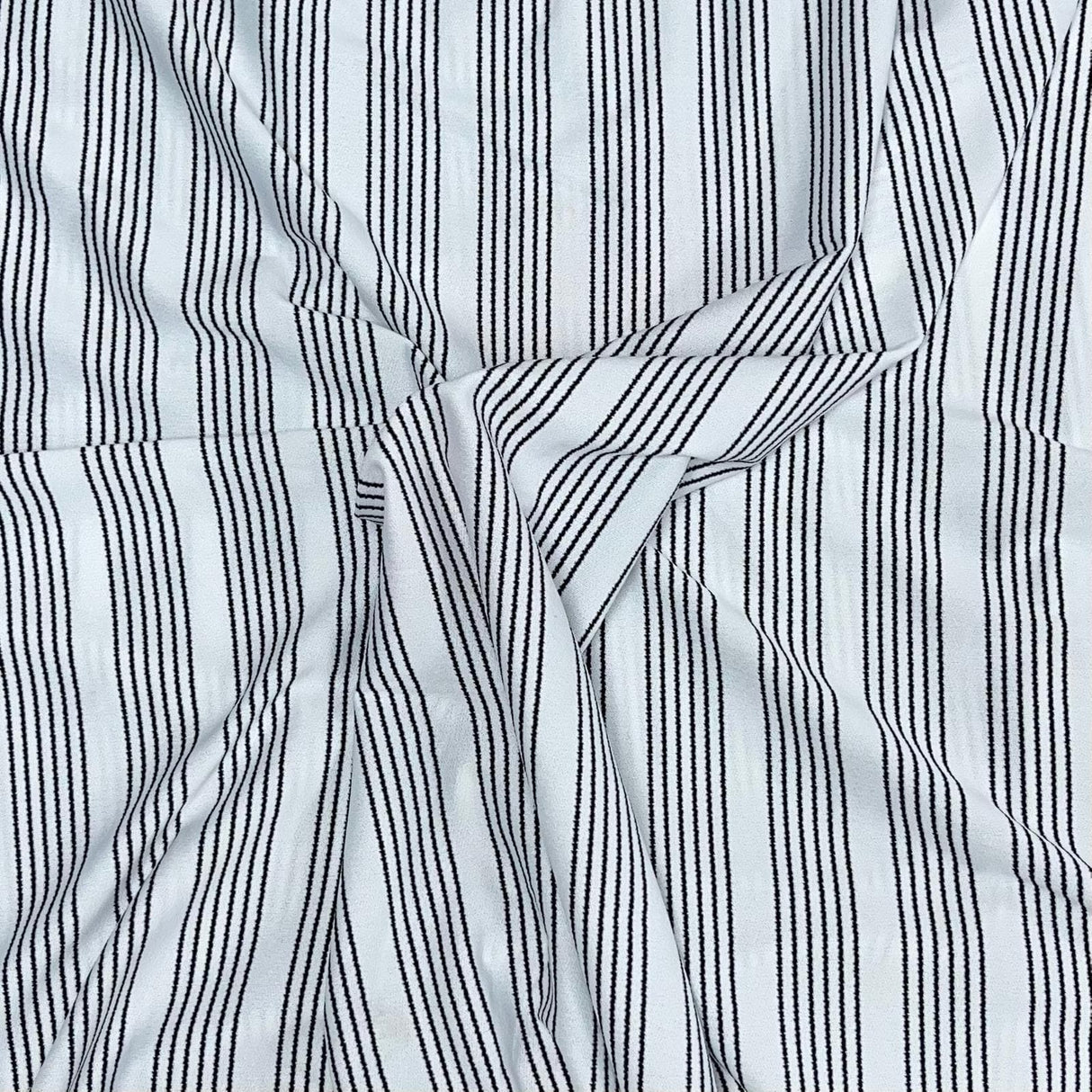Pound A Metre 3 Metres 3 Metres Textured Scuba Jersey- (Black Pin Stripes)