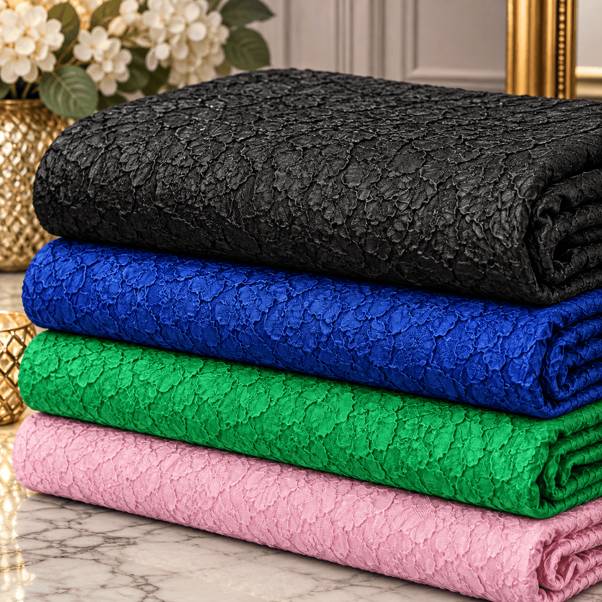Pound A Metre 3 Metres Tissue Effect Crepe Jersey 55'' Wide (Green)