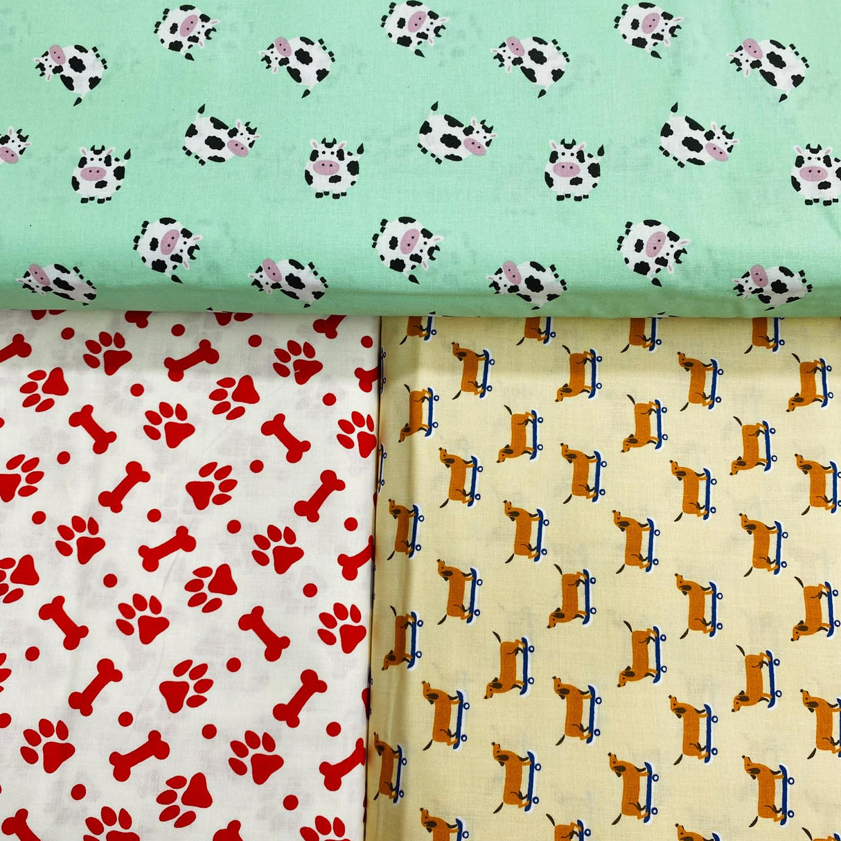 Pound A Metre 3 Piece Bundle Digitally Printed 100% Cotton- 45" Wide (Farms)