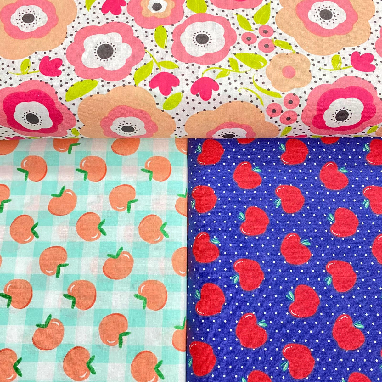 Pound A Metre 3 Piece Bundle Digitally Printed 100% Cotton- 45" Wide (Fruit)