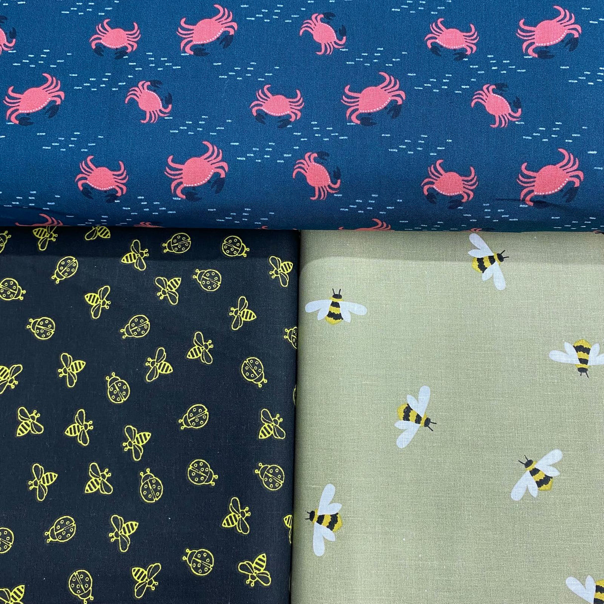 Pound A Metre 3 Piece Bundle Digitally Printed 100% Cotton- 45" Wide (Insects)