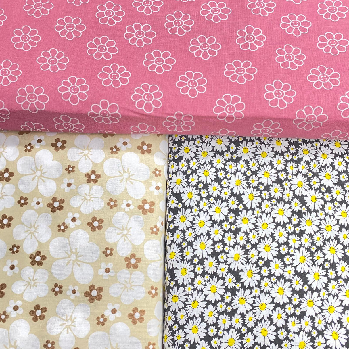 Pound A Metre 3 Piece Bundle Digitally Printed 100% Cotton- 45" Wide (Summer Floral)