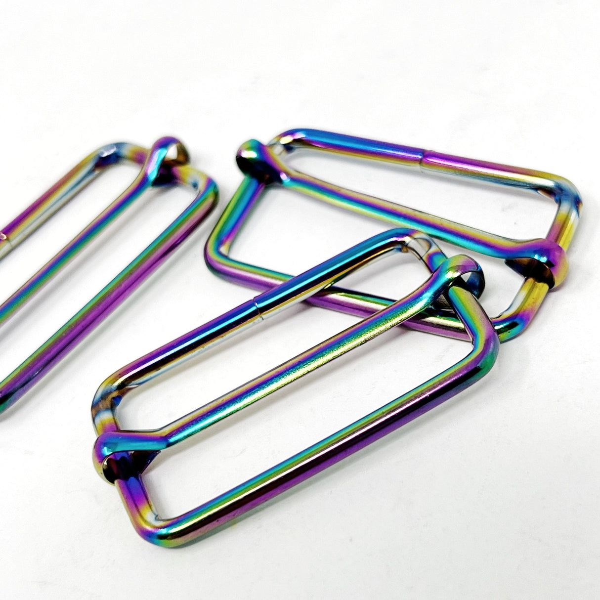 Pound A Metre Rainbow / Pack Of 2 38/40mm Metal Strap Slider For Bags- 5 Colours- Pack Of 2