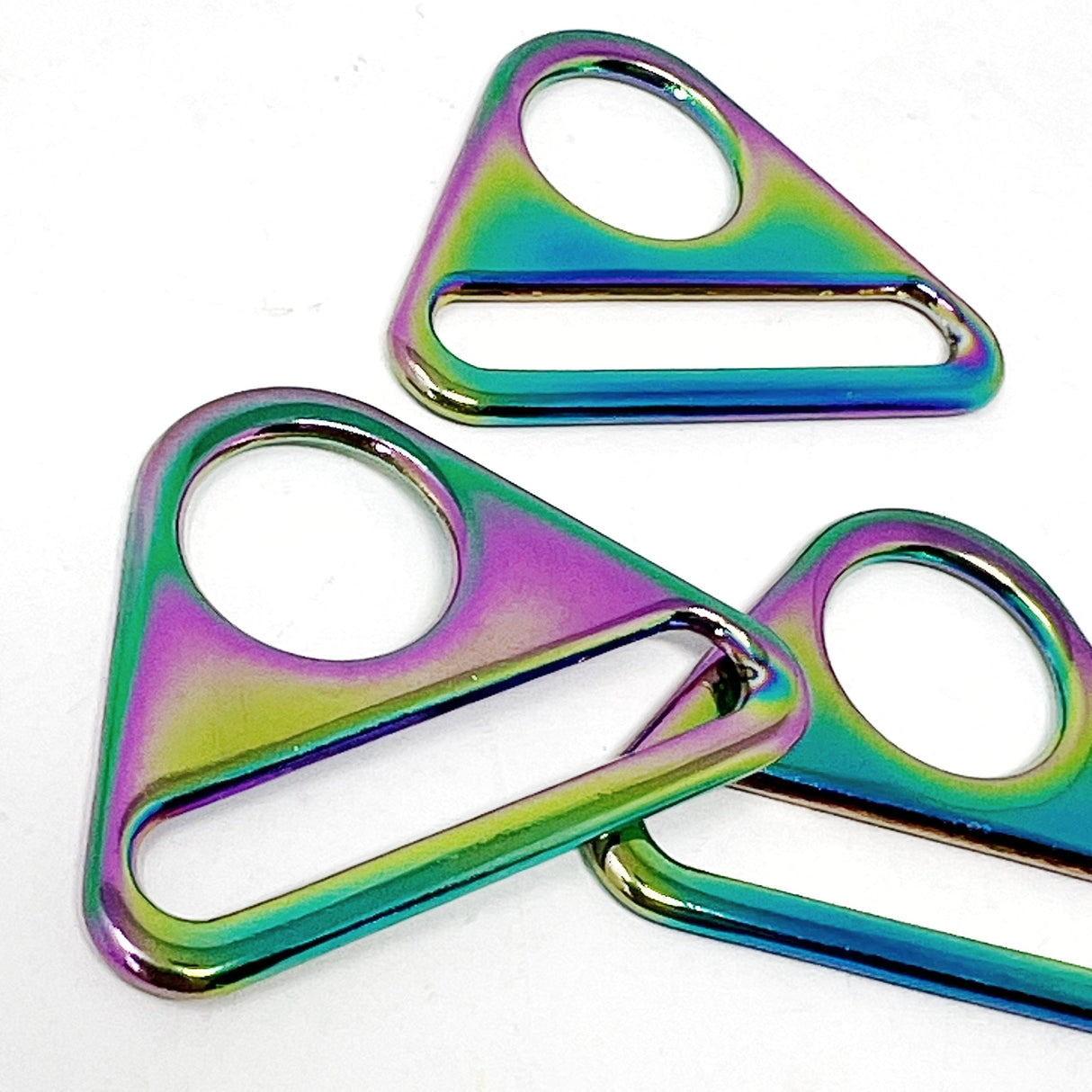 Pound A Metre 38/40mm Metal Triangle Rings For Bags- 5 Colours- Pack Of 2