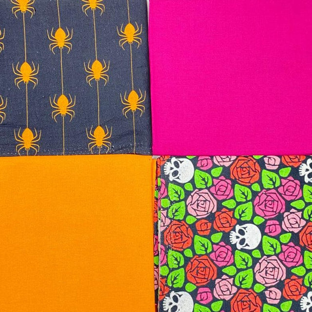 Pound A Metre 4 Fat Quarters 4 Piece Fat Quarter Bundle- 100% Cotton (Halloween Scare)