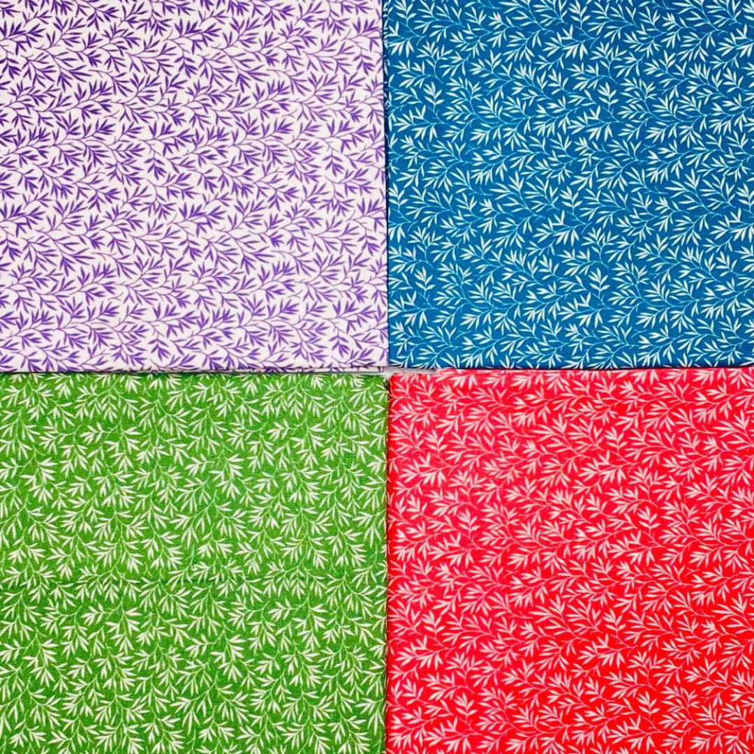 Pound A Metre 4 Fat Quarters 4 Piece Fat Quarter Bundle- 100% Cotton (Leafs) (Black Friday Sale)