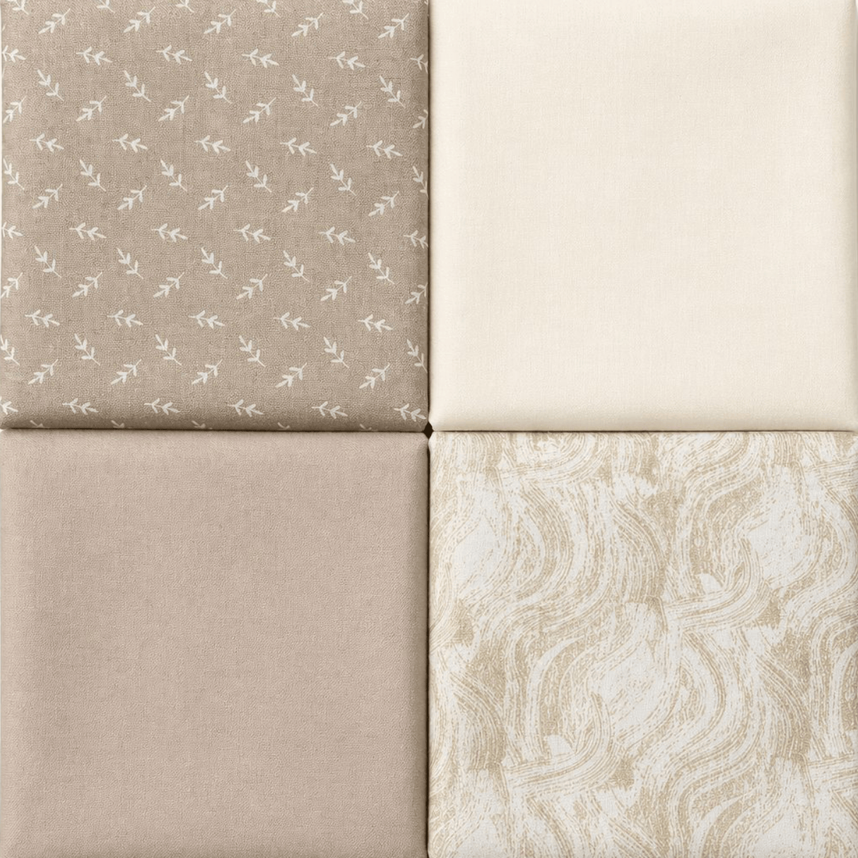 Pound A Metre 4 Fat Quarters 4 Piece Fat Quarter Bundle- 100% Cotton (Soft Stone)