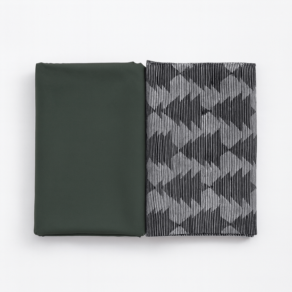 Pound A Metre 6 Metres 6 Metre Bundle – Luxurious Soft Viscose Jersey (1 Plain + 1 Printed) (Bundle 3)