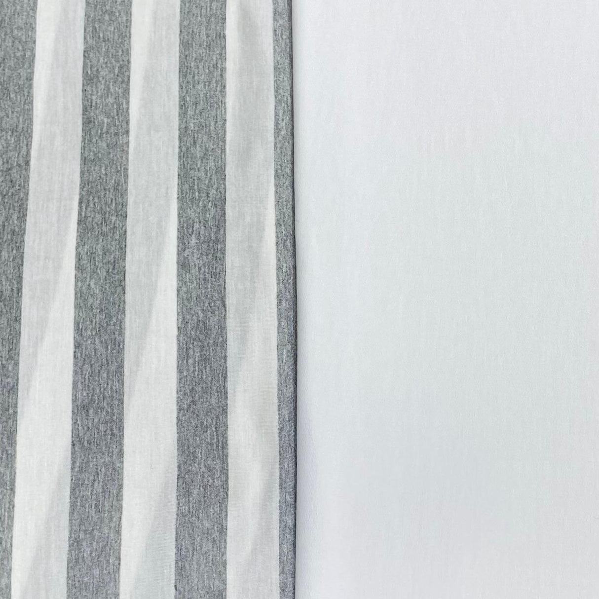 Pound A Metre 6 Metres 6 Metre Bundle – Luxurious Soft Viscose Jersey (1 Plain + 1 Printed) (White & Grey)