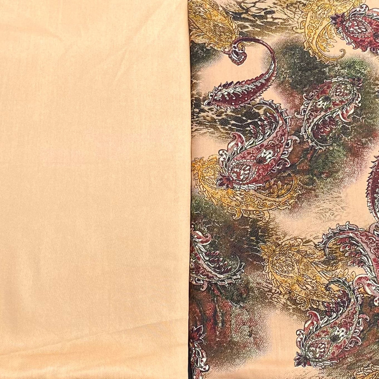 Pound A Metre 6 Metres, Premium Quality, Printed Dressmaking Viscose Bundle - 55" Wide (Peach)