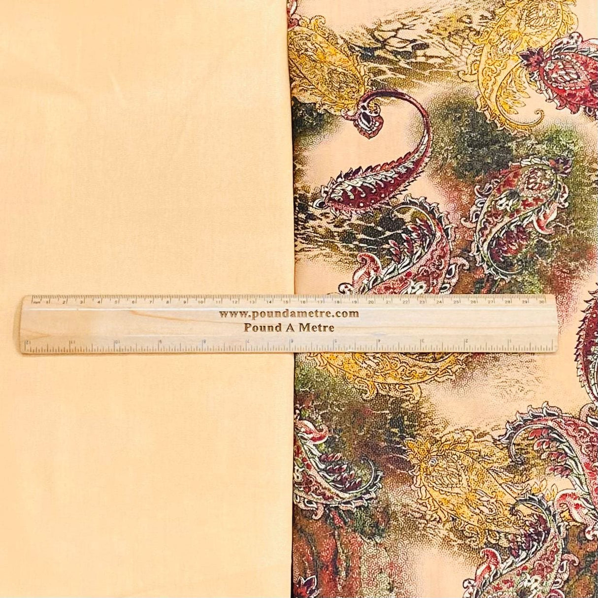 Pound A Metre 6 Metres, Premium Quality, Printed Dressmaking Viscose Bundle - 55" Wide (Peach)