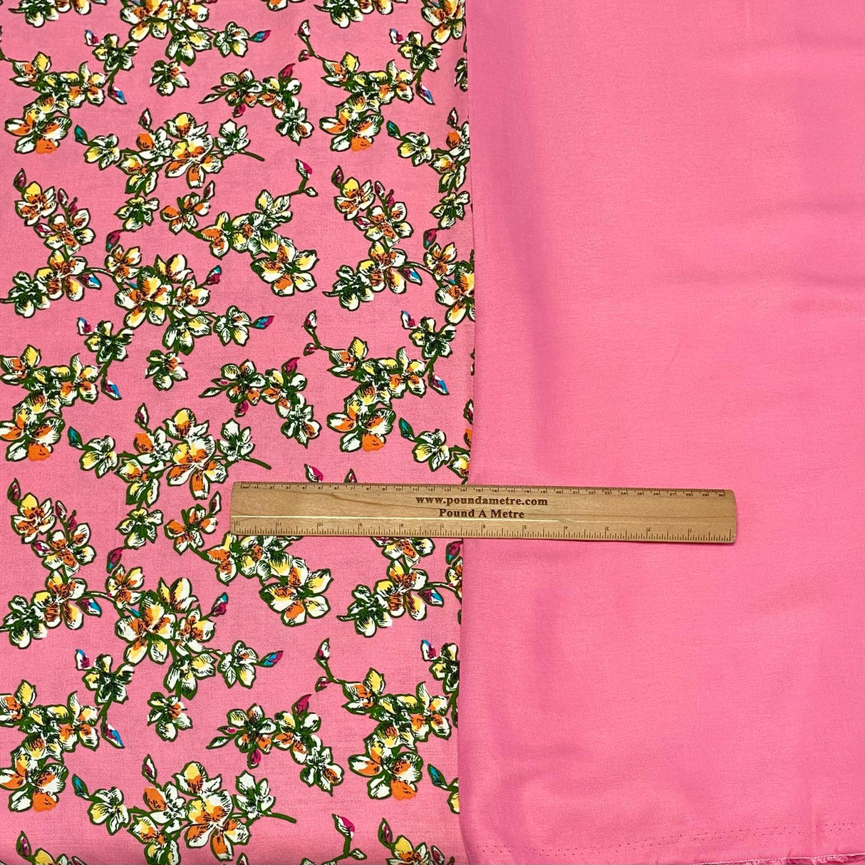 Pound A Metre 6 Metres, Premium Quality, Printed Dressmaking Viscose Bundle - 55" Wide (Pink)