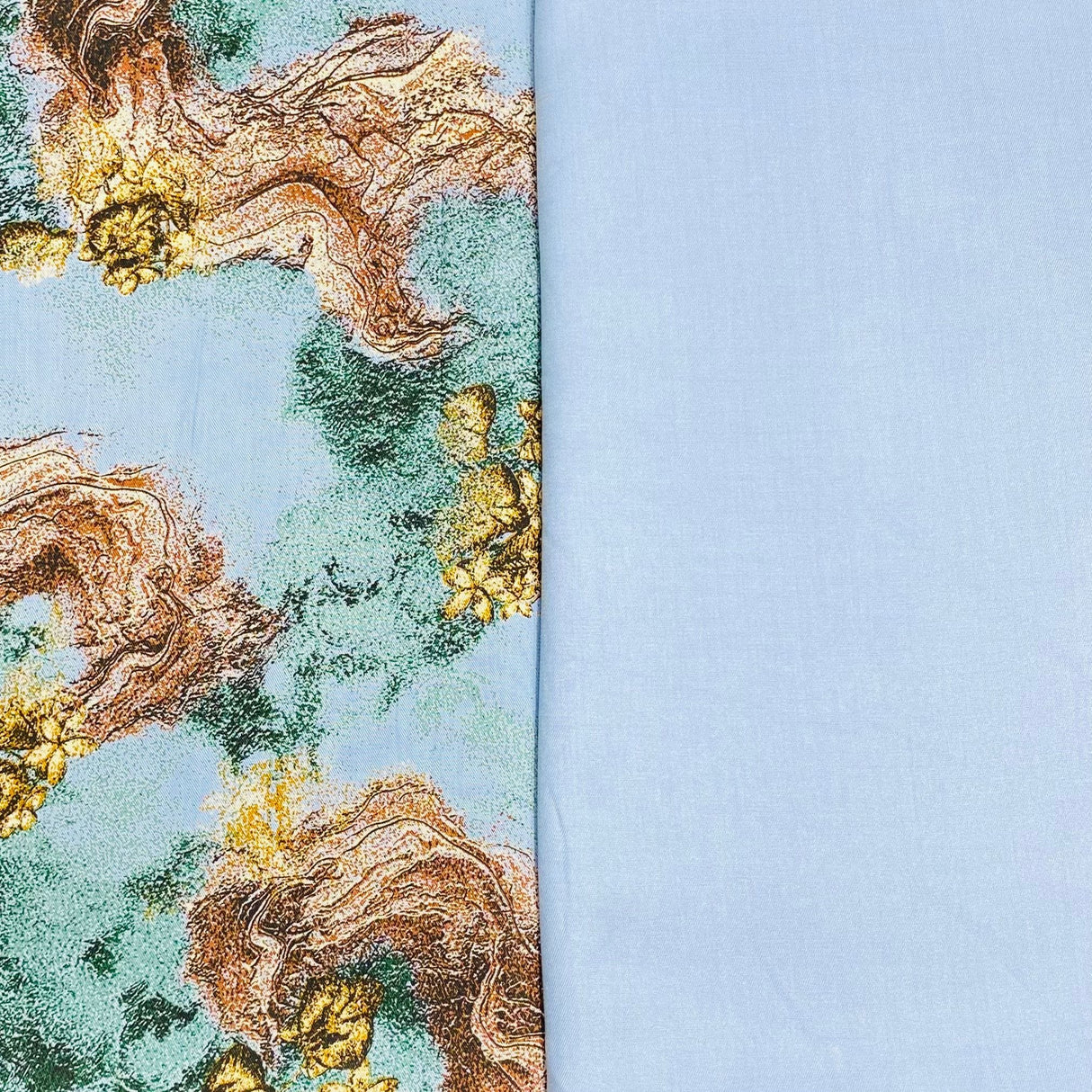 Pound A Metre 6 Metres, Premium Quality, Printed Dressmaking Viscose Bundle - 55" Wide (Sky)